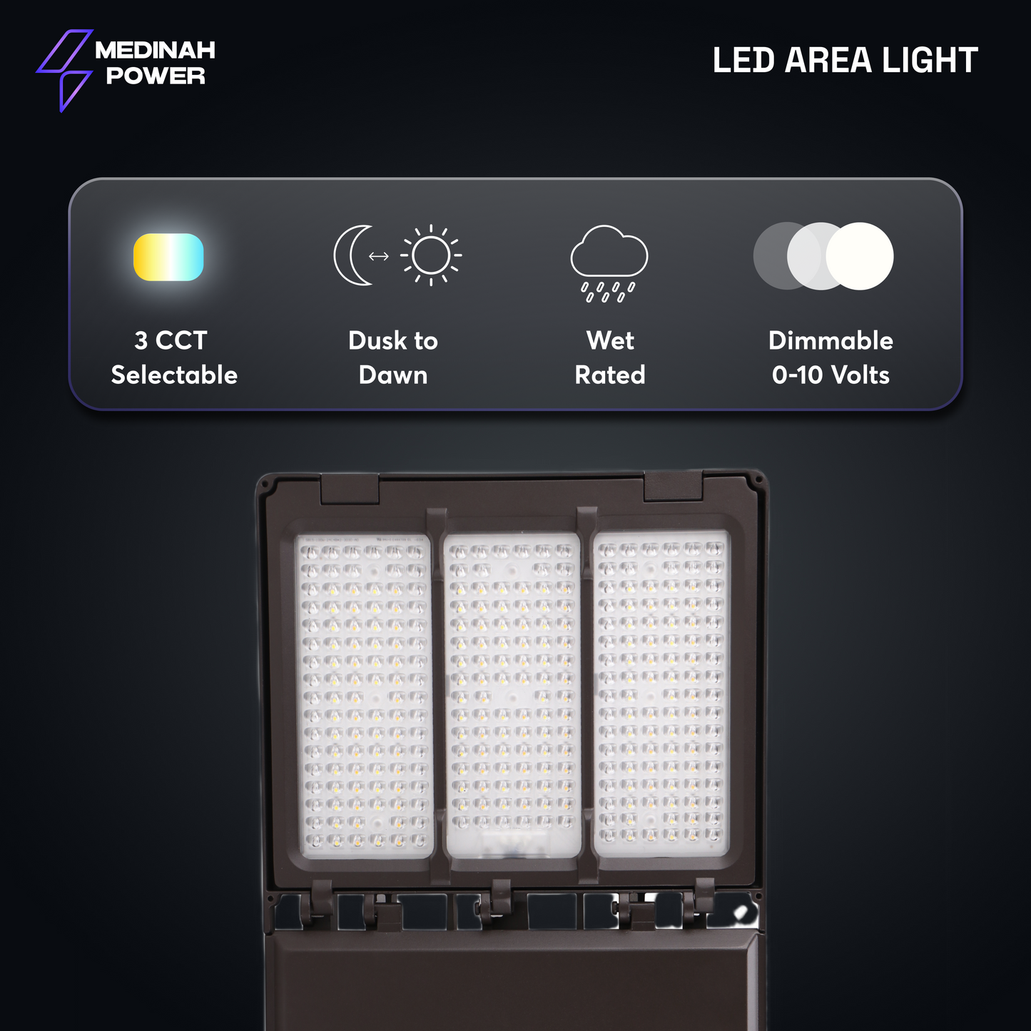 ARL-150T240W-3CCT-DV3-PC-T3-BZ: 150/200/240W | 3 CCT Select | 277-480V | Bronze