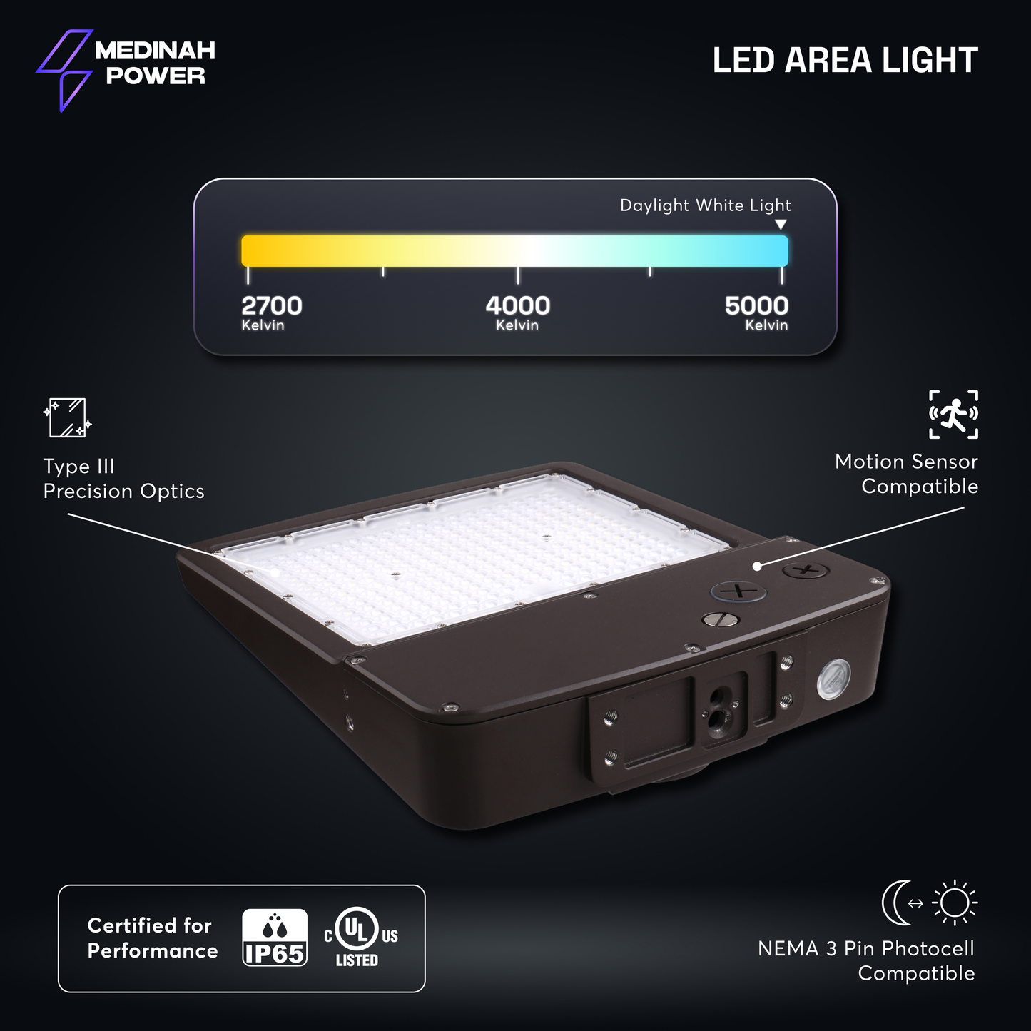 ARLL-200W-50K-DV2-PC-T3-BZ: 200W | 5000K | 120-277V | Bronze
