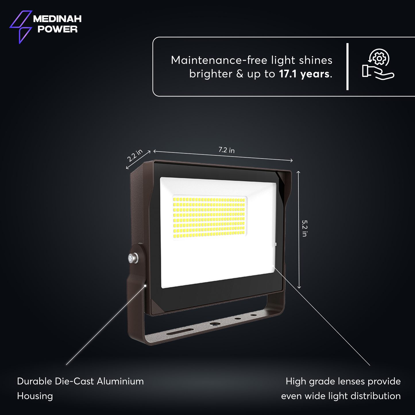 FLLS-35W-40K-DV2-PC-CL-BZFM: 35W | 4000K | 120-277V | Bronze | U-Bracket