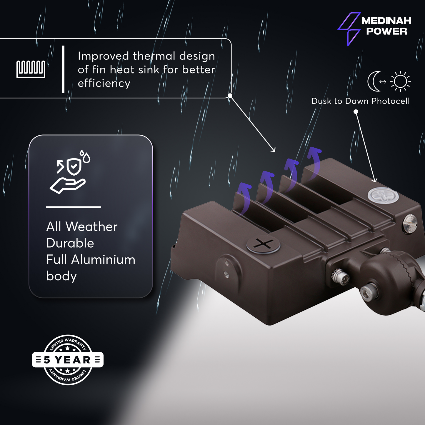 FLLS-35W-40K-DV2-PC-CL-BZFM: 35W | 4000K | 120-277V | Bronze | U-Bracket