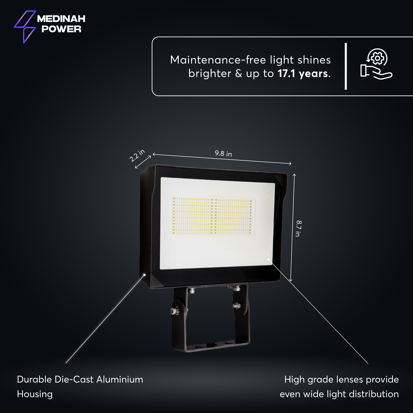 FLLS-60W-40K-DV2-PC-CL-BZFM: 60W | 4000K | 120-277V | Bronze | U-Bracket