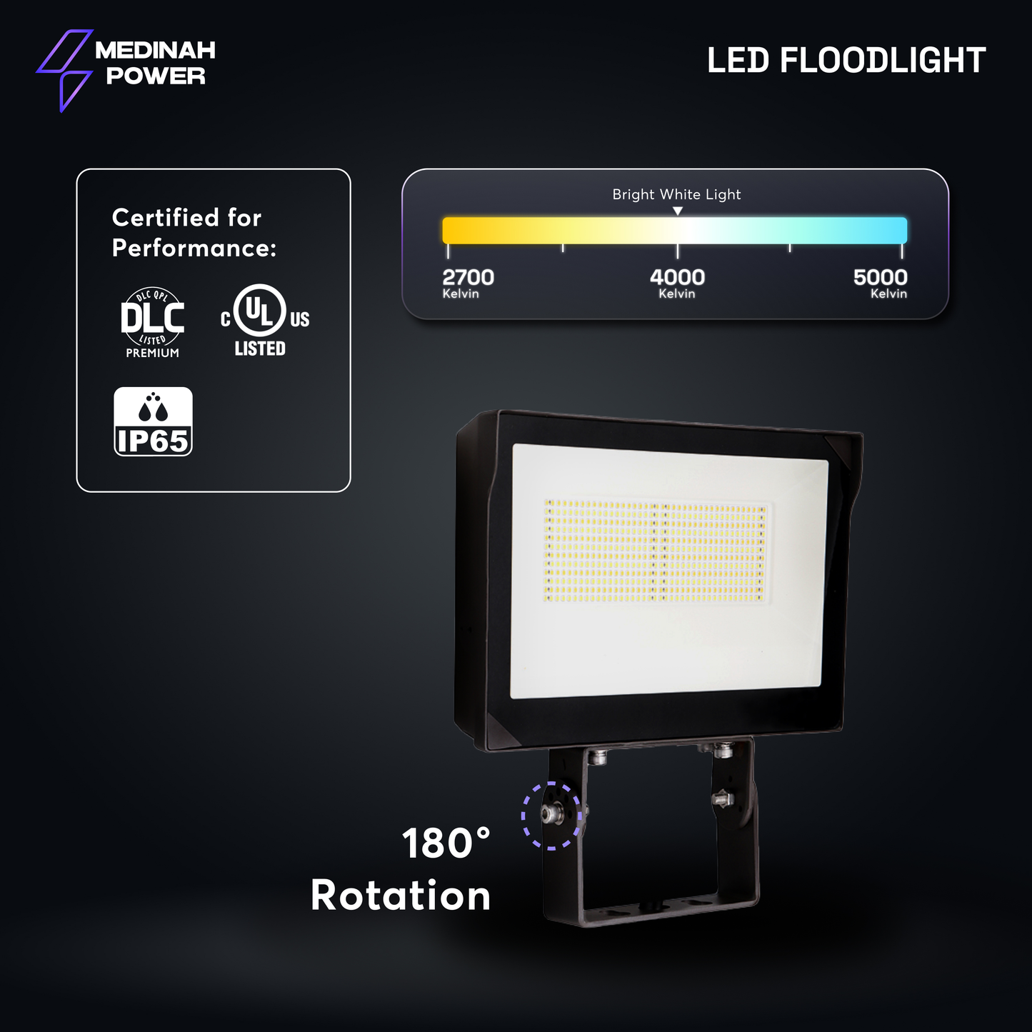 FLLS-60W-40K-DV2-PC-CL-BZFM: 60W | 4000K | 120-277V | Bronze | U-Bracket