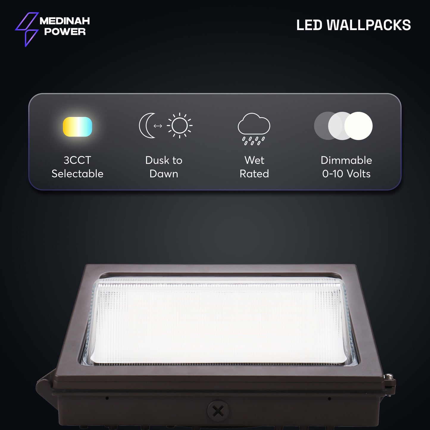 WPLL-40T80W-3CCT-DV2-PC-CL-BZ: 40/60/80W | 3 CCT Select | 120-277V | Bronze
